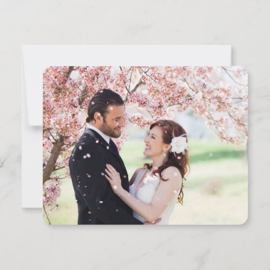 Roze zweet Heart & Butterflies Floral Chic Wedding Bedankkaart (Achterkant)