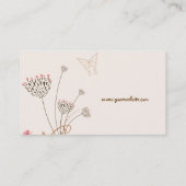 Roze zweet heart & Butterfly Swirls Profile Card Visitekaartje (Achterkant)