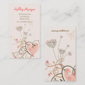 Roze zweet heart & Butterfly Swirls Profile Card Visitekaartje (Voorkant / Achterkant)
