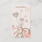 Roze zweet heart & Butterfly Swirls Profile Card Visitekaartje (Achterkant)
