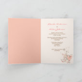 Roze zweet Heart & Butterfly Swirls Wedding Kaart (Binnen)