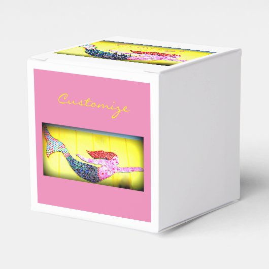 roze zwembad bedankdoosjes (Voorkant Zijde)