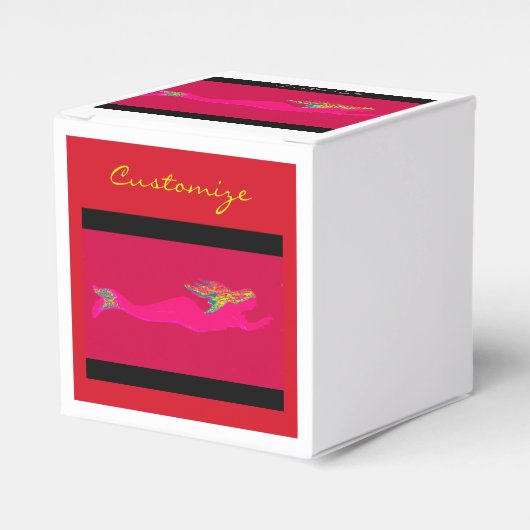 roze zwembad bedankdoosjes (Voorkant Zijde)