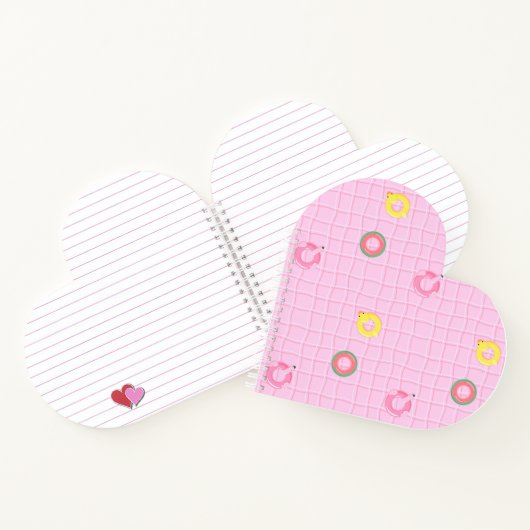 Roze zwembad en buizen notitieboek (Binnen)