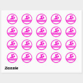 Roze zwembad en draaiende draaiende Sticker (Vel)
