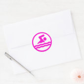 Roze zwembad en draaiende draaiende Sticker (Envelop)
