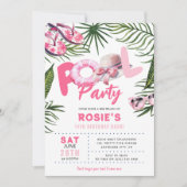  Roze Zwembad Party Meisje Verjaardag Kaart (Voorkant)