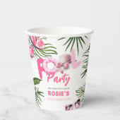  Roze Zwembad Party Meisje Verjaardag Papieren Bekers (Voorkant)