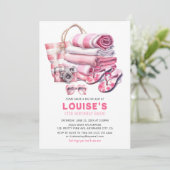  Roze Zwembad Party Meisje Verjaardags Bash Kaart (Staand voorkant)