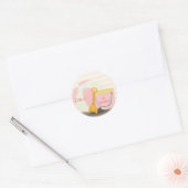 Roze Zwembad Strand Party Verjaardagsgunst Sticker (Envelop)