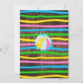 Roze Zwembad Verjaardagsfeest Rubber Eend Houten Kaart (Achterkant)