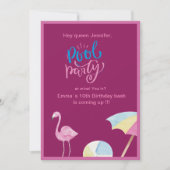 roze zwembadfeest spetterende verjaardagsuitnodigi kaart (Voorkant)