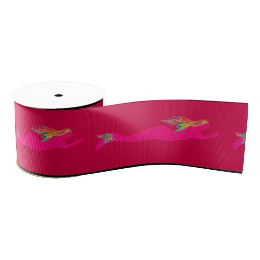 roze zwemblazen rood grosgrain lint (Spoel)