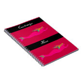 roze zwemblazen rood/zwart notitieboek (Rechterzijde)