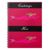 roze zwemblazen rood/zwart notitieboek (Voorkant)