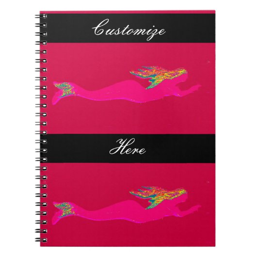 roze zwemblazen rood/zwart notitieboek (Voorkant)