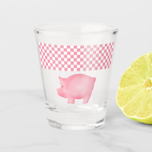 Roze zwemblazen shot glas (Voorkant)