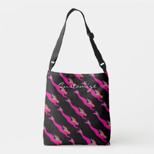 roze zwemblazen zwart crossbody tas
