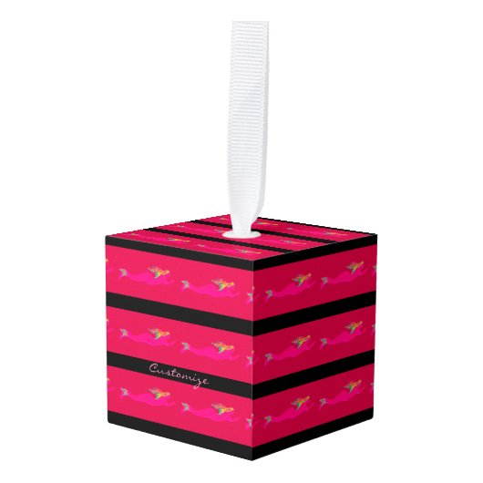 roze zwemblazen zwart decoratie (Voorkant hoekig)
