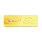 roze zwemmermaid return address label (Voorkant)