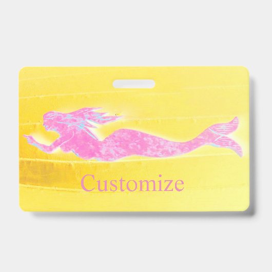 Roze zwemmermaid Thunder_Cove Badge (Voorzijde)
