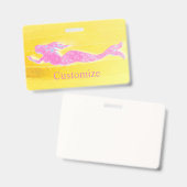 Roze zwemmermaid Thunder_Cove Badge (Voor- en achterkant)