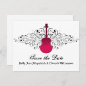 Roze zwendel gitaar sparen het Briefkaart van de D (Voorkant / Achterkant)