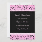 Roze zwenken Aankondiging foto-uitlopement kaarten (Achterkant)