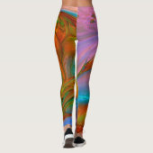 Roze zwenken Abstract Leggings (Achterkant)