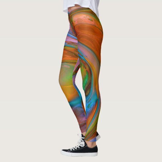 Roze zwenken Abstract Leggings (Links)