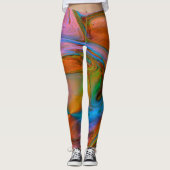 Roze zwenken Abstract Leggings (Voorkant)