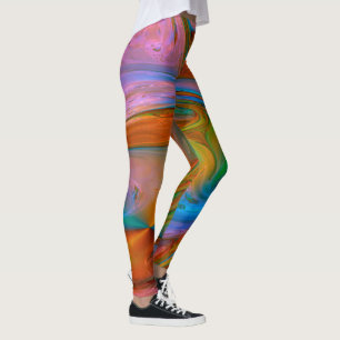 Roze zwenken Abstract Leggings