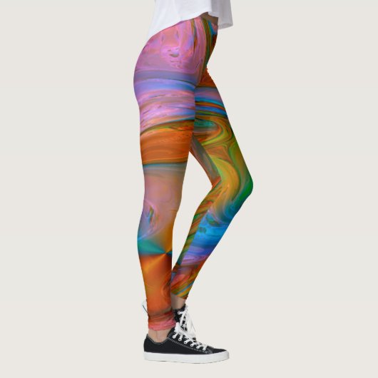Roze zwenken Abstract Leggings (Rechts)