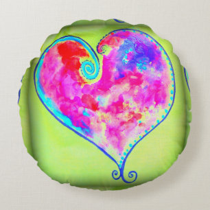 roze zwenkgroen rond kussen