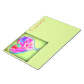 roze zwenkhart notitieblok (Schuin)