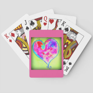 roze zwenkhart pokerkaarten
