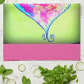 roze zwenkhart theedoek (Gevouwen)