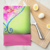 roze zwenkhart theedoek (Quarter Fold)