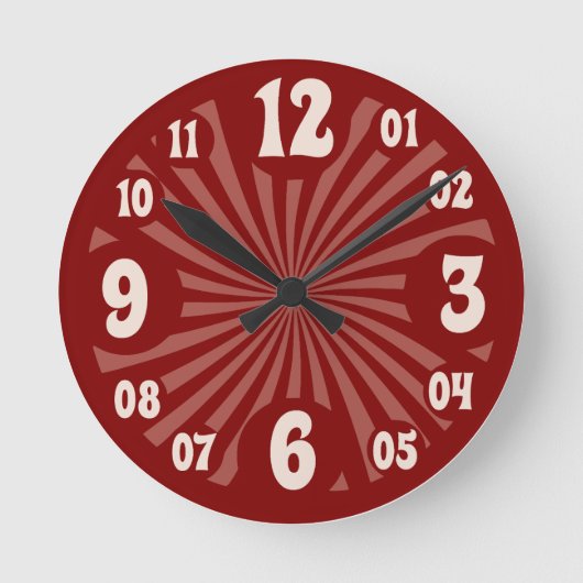 Roze zwenkspiraal ronde klok (Voorkant)