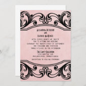 Roze  zwepen Weddenschappen uitnodigen Kaart (Voorkant / Achterkant)