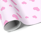 Roze zwevende harten cadeaupapier (Rol Hoek)