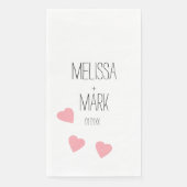 Roze Zwevende Harten Monogram Servet (Voorkant)