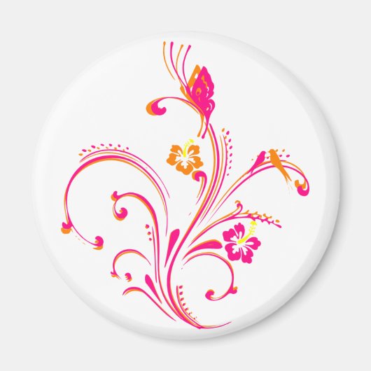 Roze zwiepende vlinder magneet (Voorkant)