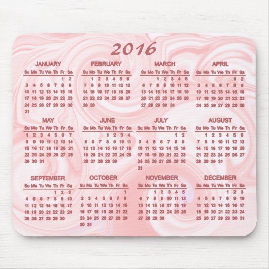 Roze zwijn 2016 Agenda Muismat (Voorkant)