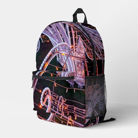 Roze zwijn bedrukte rugzak (Achterkant Hoek Rechts)