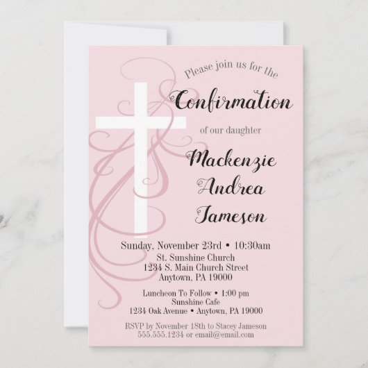 Roze zwijn, kruisbevestiging kaart (Voorkant)