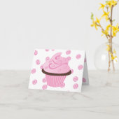 Roze Zwirke Cake met sprinken Kaart (Gele Bloem)