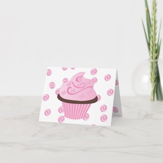 Roze Zwirke Cake met sprinken Kaart (Voorkant)