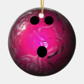 Roze zwirl Bowling Ball Keramisch Ornament (Voorkant)