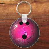 Roze zwirl Bowling Ball Sleutelhanger (Voorkant)